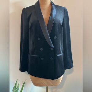 Express Black Satin Lapel Tuxedo Blazer